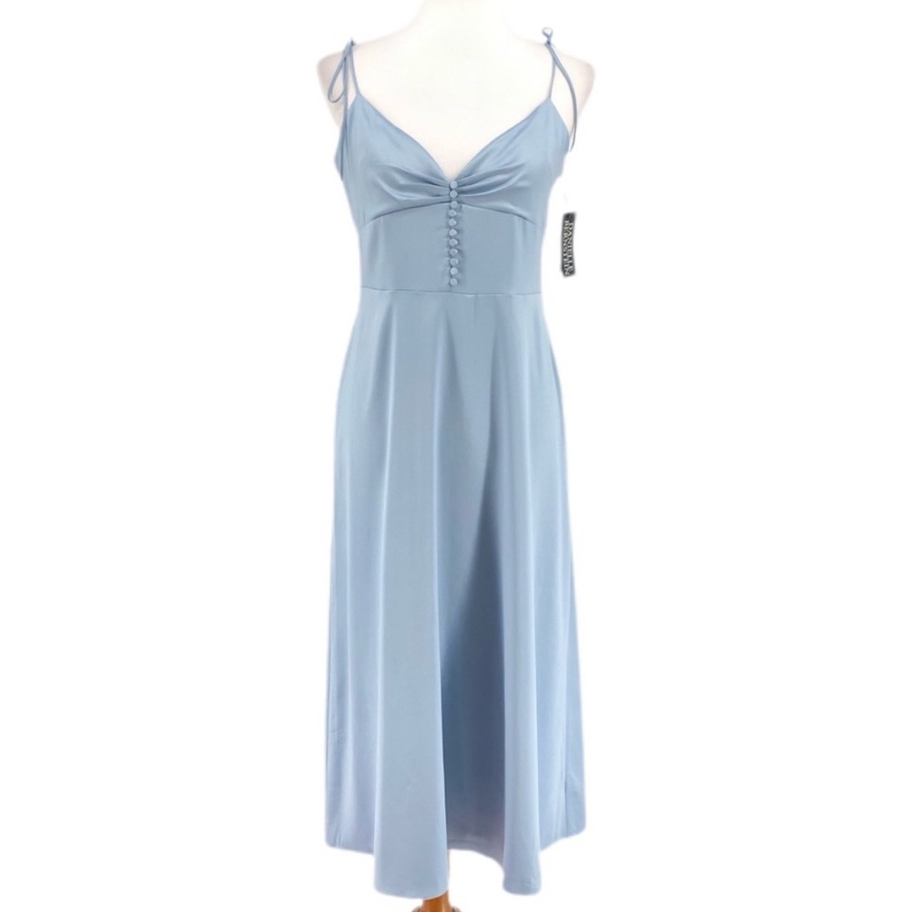 Danielle Bernstein Baby Blue Midi Slip Dress